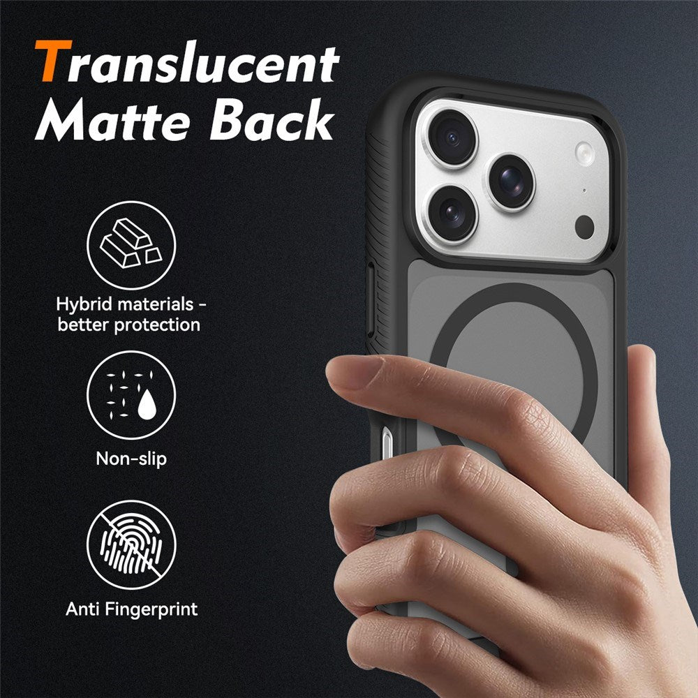 iPhone 18 Pro / 17 Pro EIDERWOOD Mat Hybrid Plast Bagside Cover m. Skærmbeskyttelsesfilm - MagSafe Kompatibel - Sort