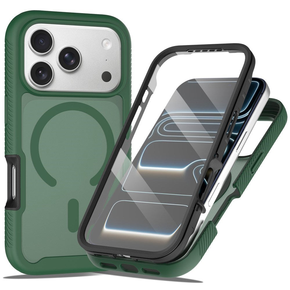 iPhone 18 Pro / 17 Pro EIDERWOOD Mat Hybrid Plast Bagside Cover m. Skærmbeskyttelsesfilm - MagSafe Kompatibel - Grøn
