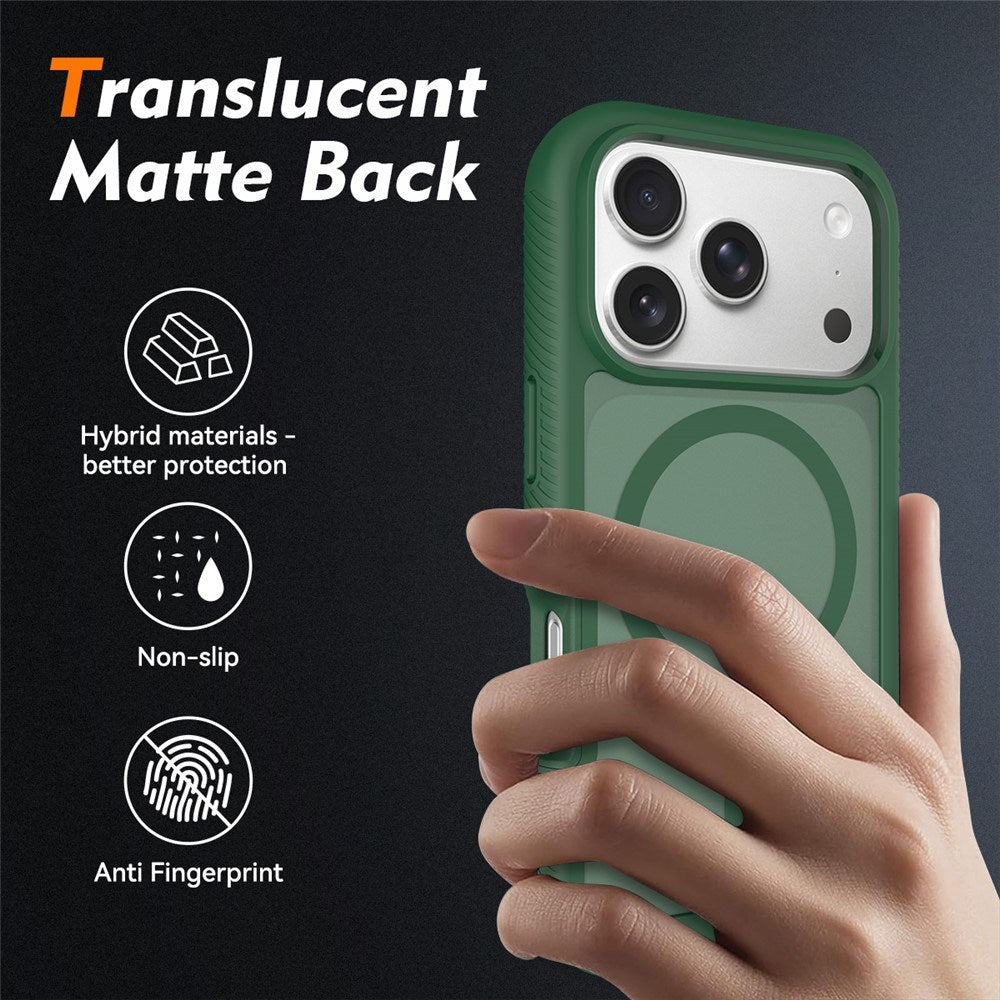 iPhone 18 Pro / 17 Pro EIDERWOOD Mat Hybrid Plast Bagside Cover m. Skærmbeskyttelsesfilm - MagSafe Kompatibel - Grøn