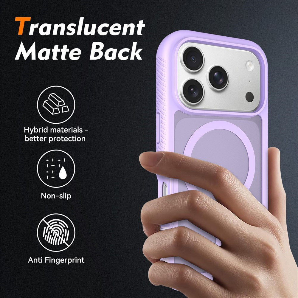iPhone 18 Pro / 17 Pro EIDERWOOD Mat Hybrid Plast Bagside Cover m. Skærmbeskyttelsesfilm - MagSafe Kompatibel - Lilla
