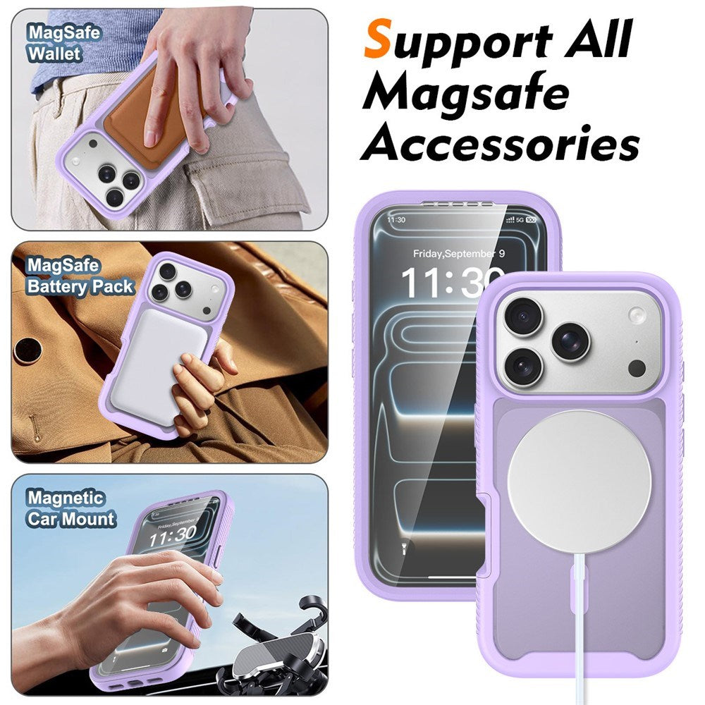 iPhone 18 Pro / 17 Pro EIDERWOOD Mat Hybrid Plast Bagside Cover m. Skærmbeskyttelsesfilm - MagSafe Kompatibel - Lilla