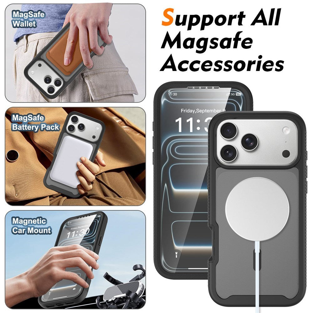 iPhone 18 Pro Max / 17 Pro Max EIDERWOOD Mat Hybrid Plast Bagside Cover m. Skærmbeskyttelsesfilm - MagSafe Kompatibel - Sort