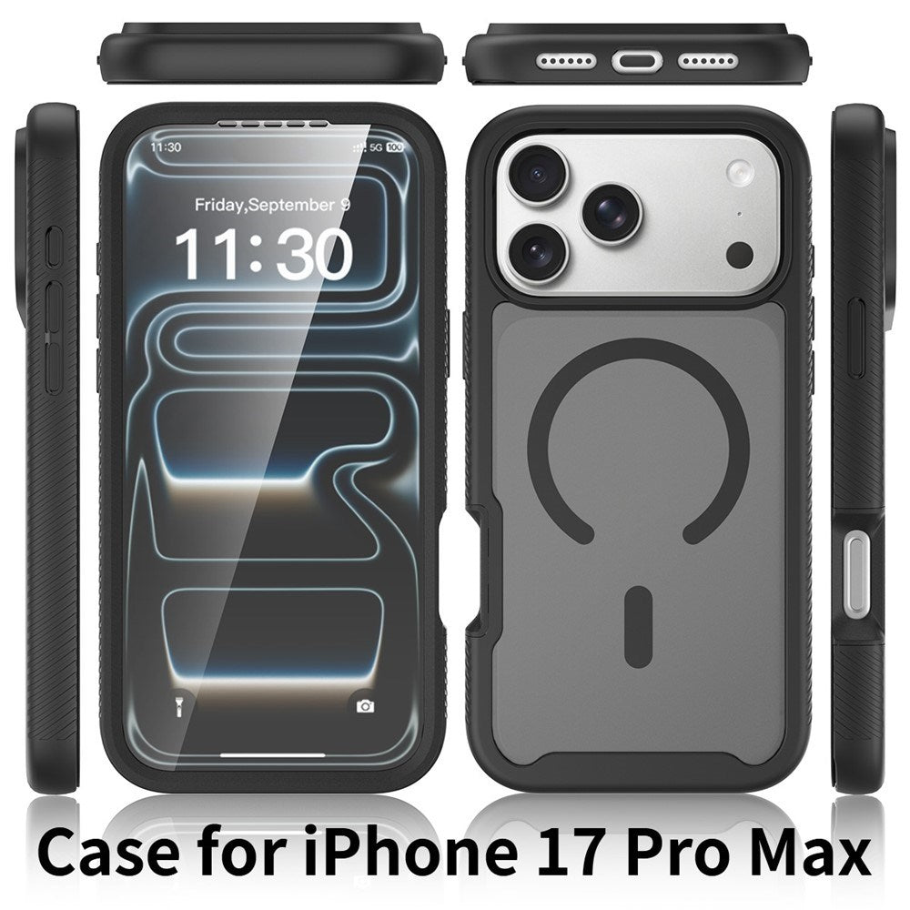 iPhone 18 Pro Max / 17 Pro Max EIDERWOOD Mat Hybrid Plast Bagside Cover m. Skærmbeskyttelsesfilm - MagSafe Kompatibel - Sort