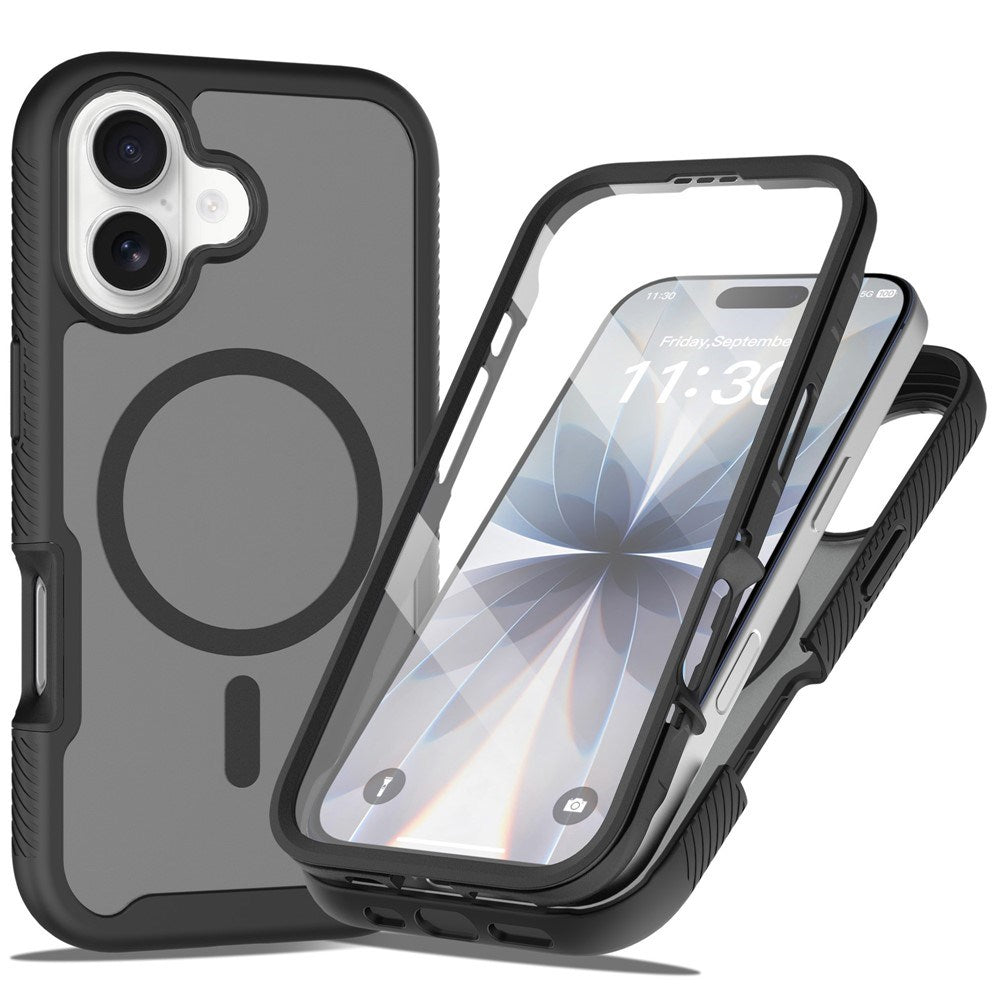 iPhone 17 EIDERWOOD Mat Hybrid Mobilcover m. Skærmbeskyttelsesramme - Sort