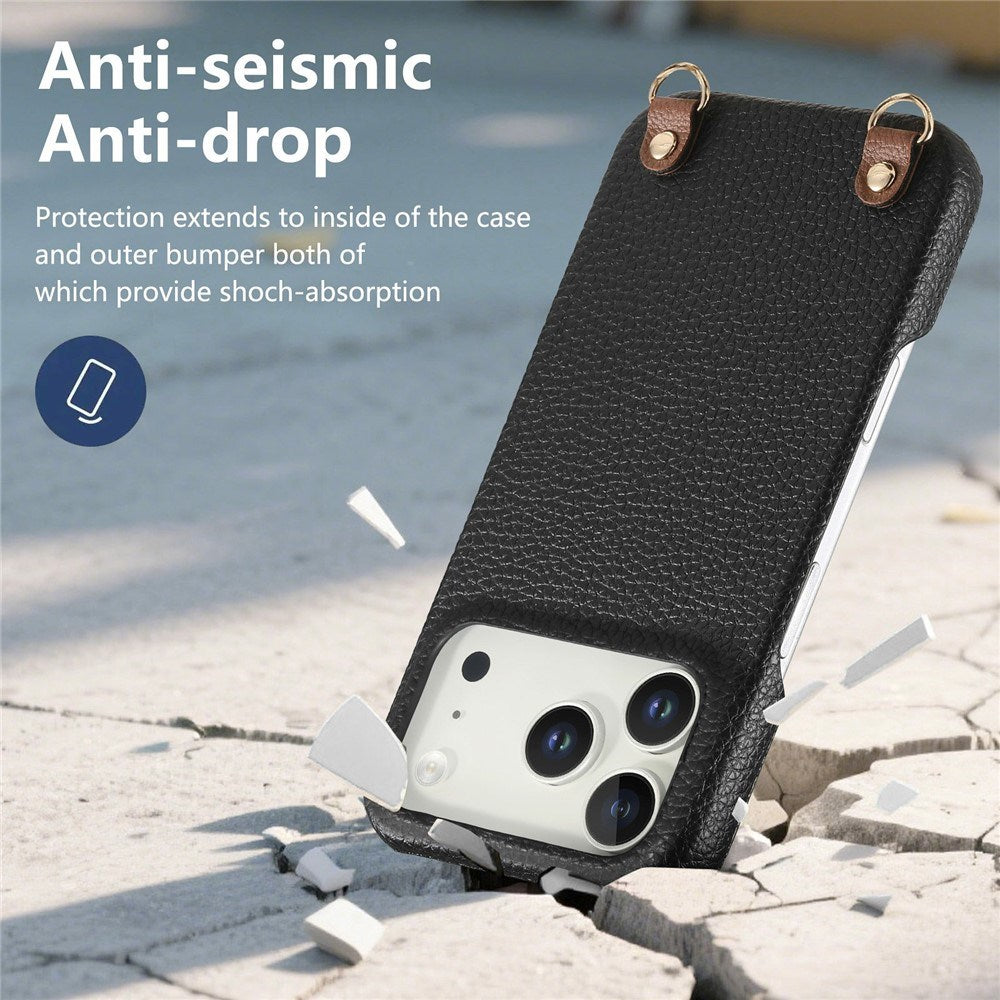 iPhone 17 Pro EIDERWOOD Kunstlæder Cover m. Strop - Sort