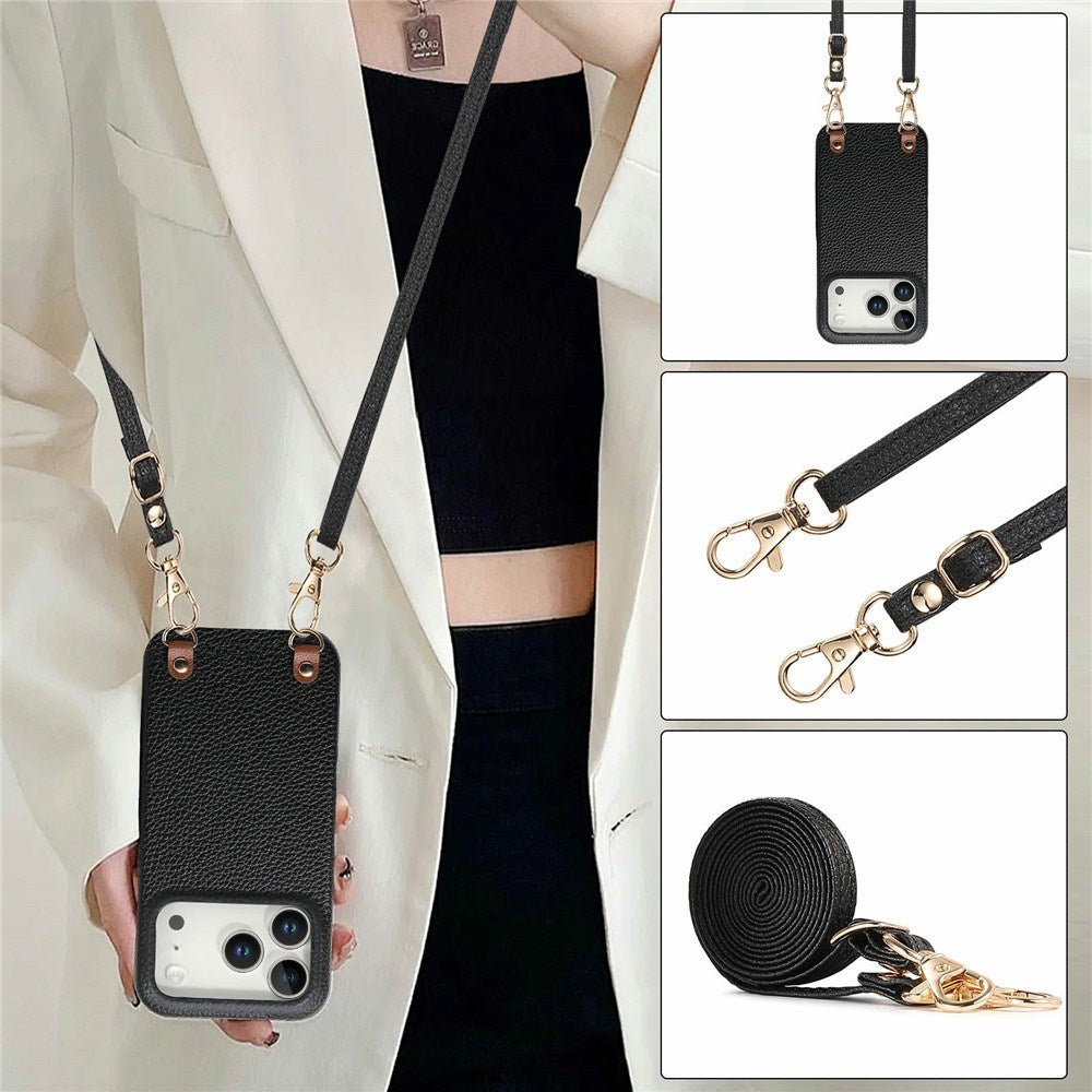 iPhone 17 Pro EIDERWOOD Kunstlæder Cover m. Strop - Sort
