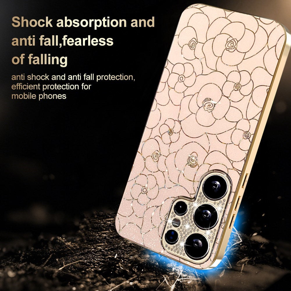 Samsung Galaxy S26 Ultra EIDERWOOD Hybrid Cover - Blomster & Diamant Kamera - Lyserød