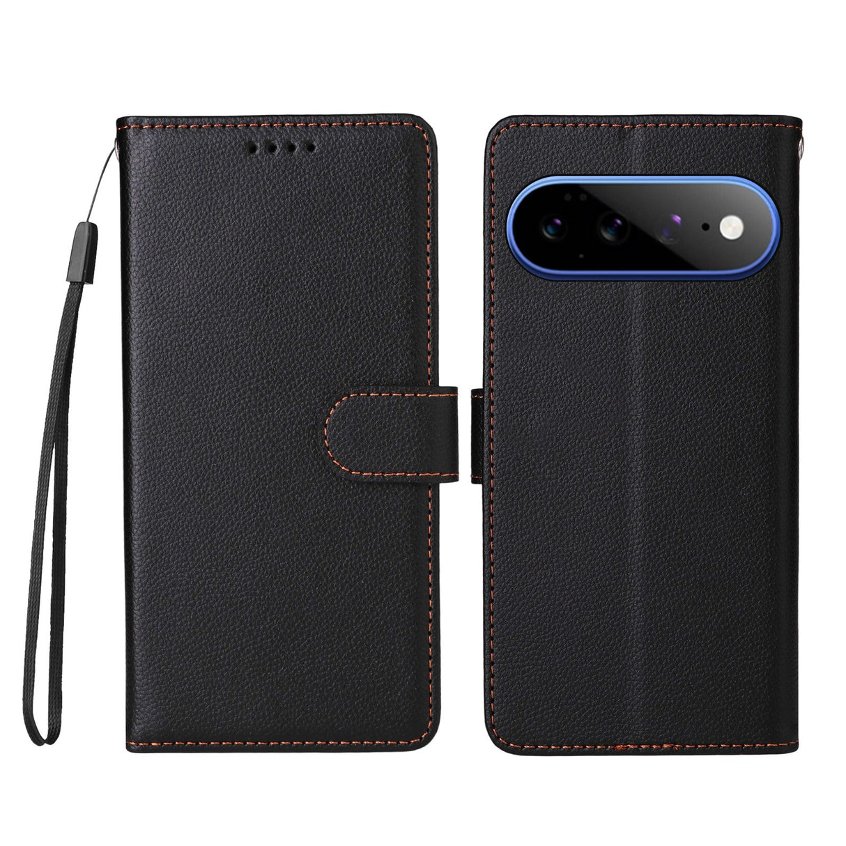 EIDERWOOD Google Pixel 11 Pro XL Flipcover inkl. Kortholder & Håndledsrem - Sort