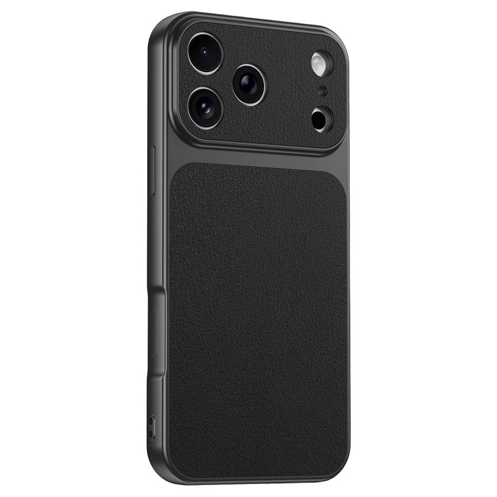iPhone 17 Pro Max EIDERWOOD Hybrid Mobilcover m. Kunstlæderbelægning - Sort