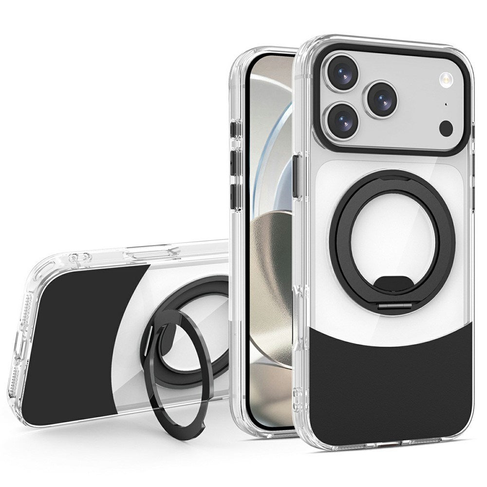 iPhone 17 Pro Max EIDERWOOD Hybrid Mobilcover med Ståfunktion - MagSafe Kompatibel - Gennemsigtig / Sort