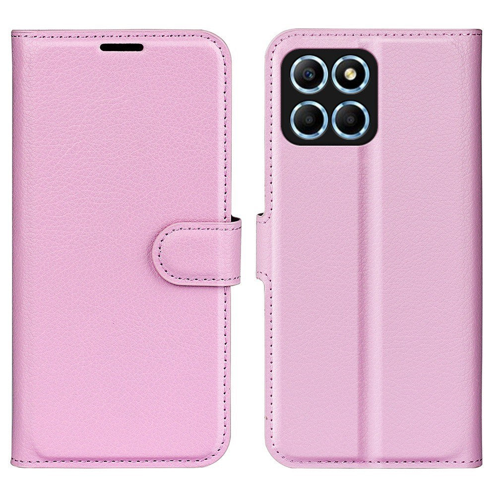 Honor X8 (5G) - EIDERWOOD Faux Leather Flip Cover m. Kortholder og stativfunksjon - Rosa