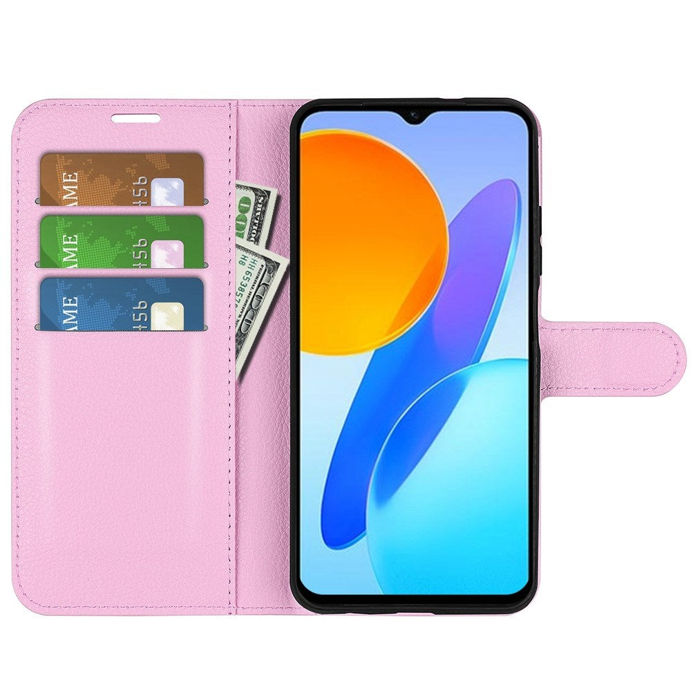 Honor X8 (5G) - EIDERWOOD Faux Leather Flip Cover m. Kortholder og stativfunksjon - Rosa
