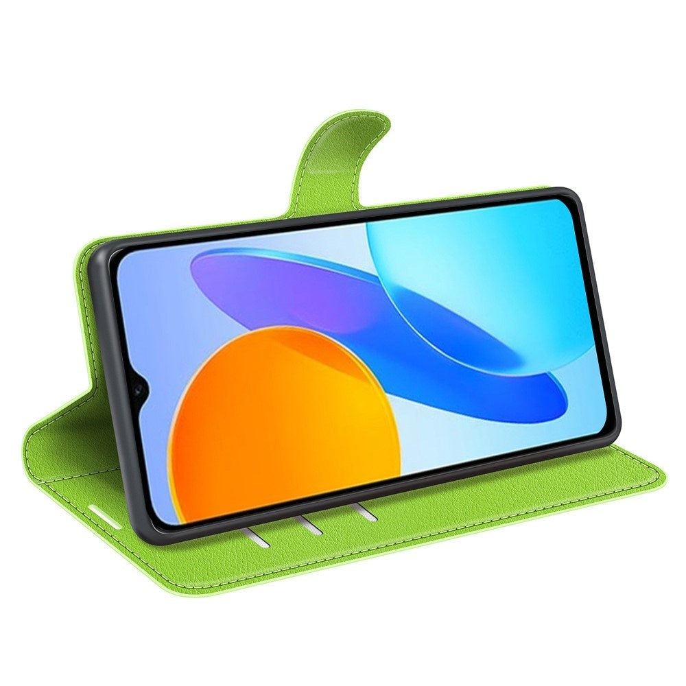 Honor X8 (5G) - EIDERWOOD Faux Leather Flip Cover m. Kortholder og stativfunksjon - Grønn
