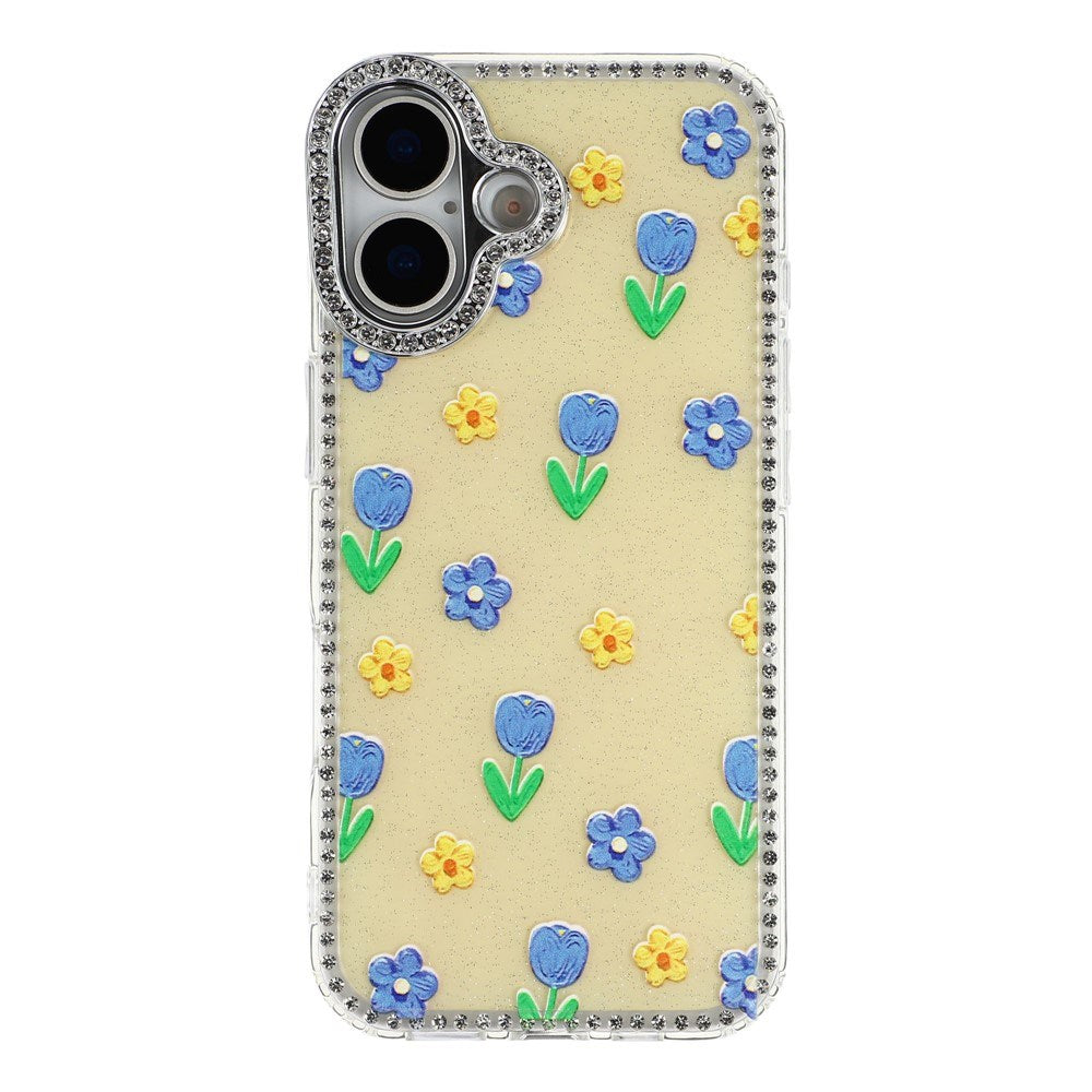 iPhone 17 EIDERWOOD Hybrid Mobilcover m. Rhinsten & Blomsterdesign - Gul / Tulipaner