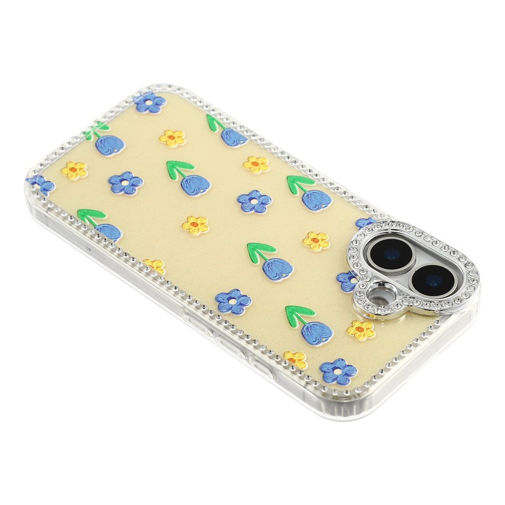 iPhone 17 EIDERWOOD Hybrid Mobilcover m. Rhinsten & Blomsterdesign - Gul / Tulipaner