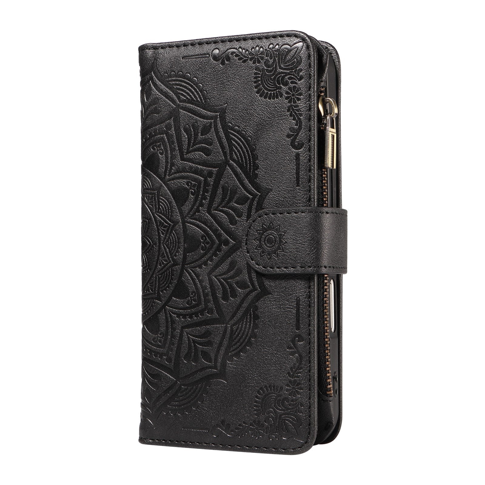 iPhone 17 EIDERWOOD Flipcase m. 9 x Kortholder / Lynlåslomme / RFDI-Blokering / Rem - Sort