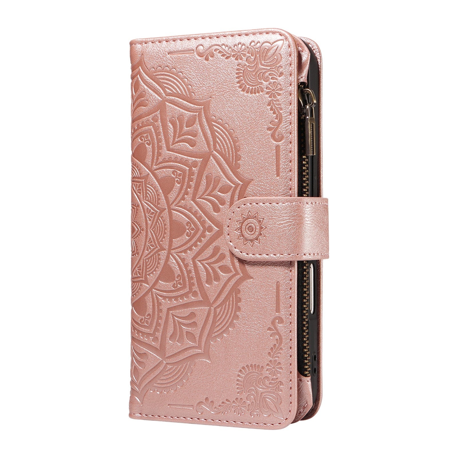 iPhone 17e / 16e EIDERWOOD Flipcase m. 9 x Kortholder / Lynlåslomme / RFDI-Blokering / Rem - Rose Gold