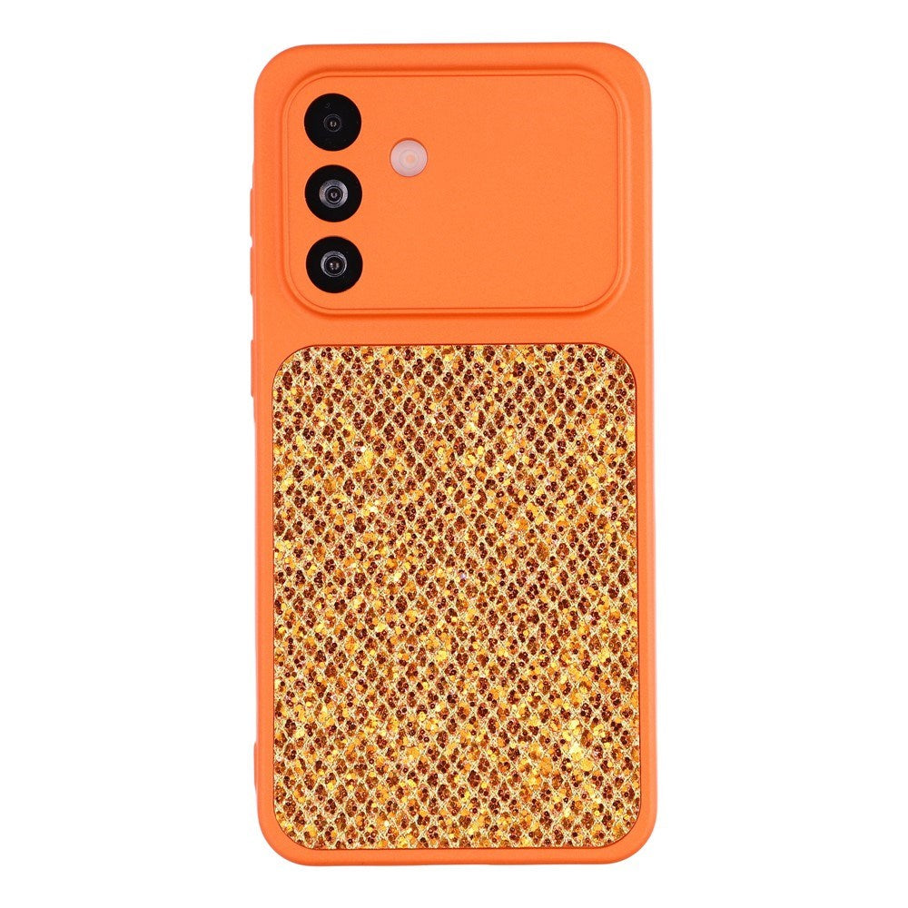 Samsung Galaxy A17 (5G) EIDERWOOD Fleksibelt Plast Bagside Cover m. Glitter - Orange