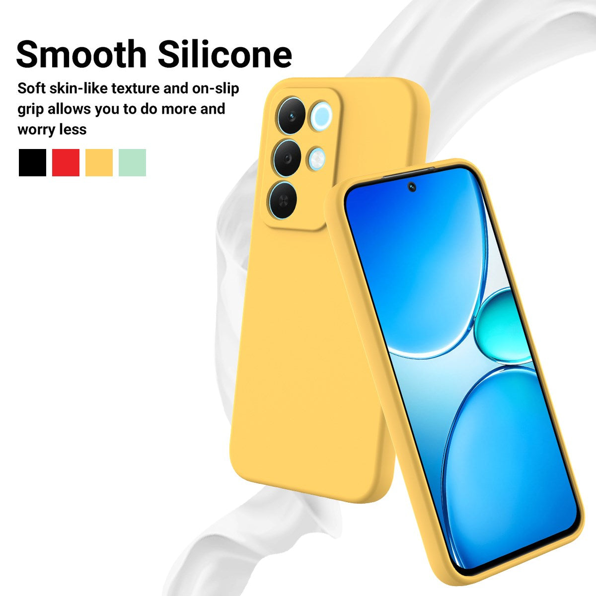 Realme C100 EIDERWOOD Silikone Bagside Cover m. Strop - Gul