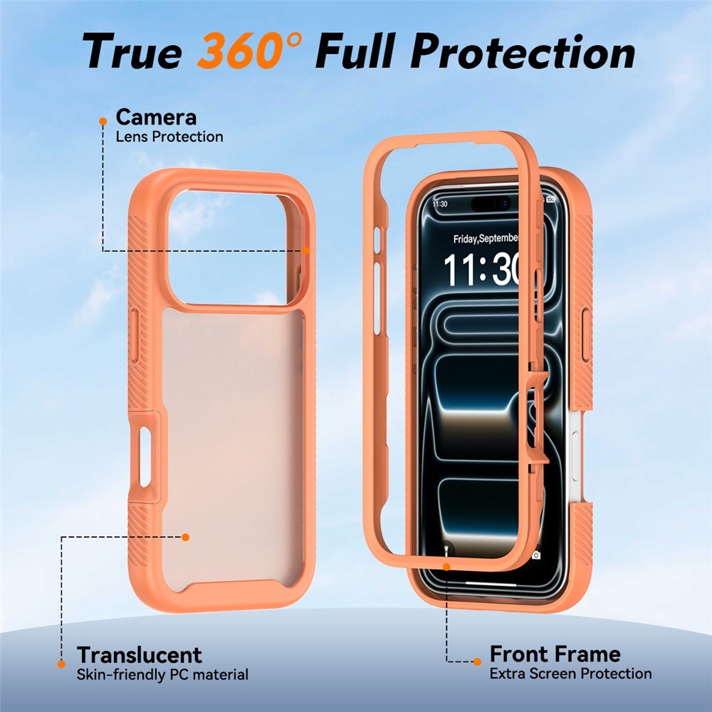 iPhone 18 Pro / 17 Pro EIDERWOOD Todelt Mat Hybrid Plast Bagside Cover - Orange