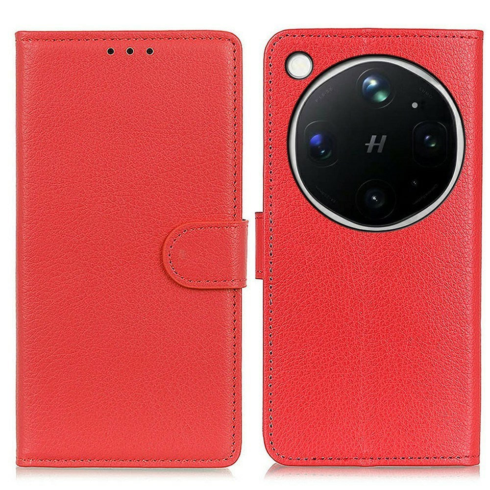 OPPO Find X9 Ultra EIDERWOOD Kunstlæder Flip Cover m. Kortholder - Rød