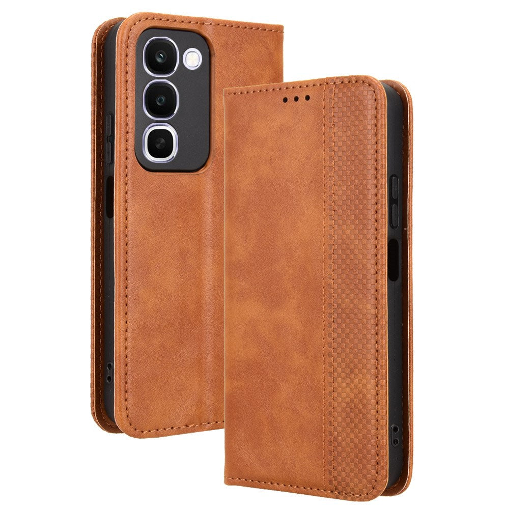 Realme C100 EIDERWOOD Kunstlæder Flip Cover m. Kortholder - Brun