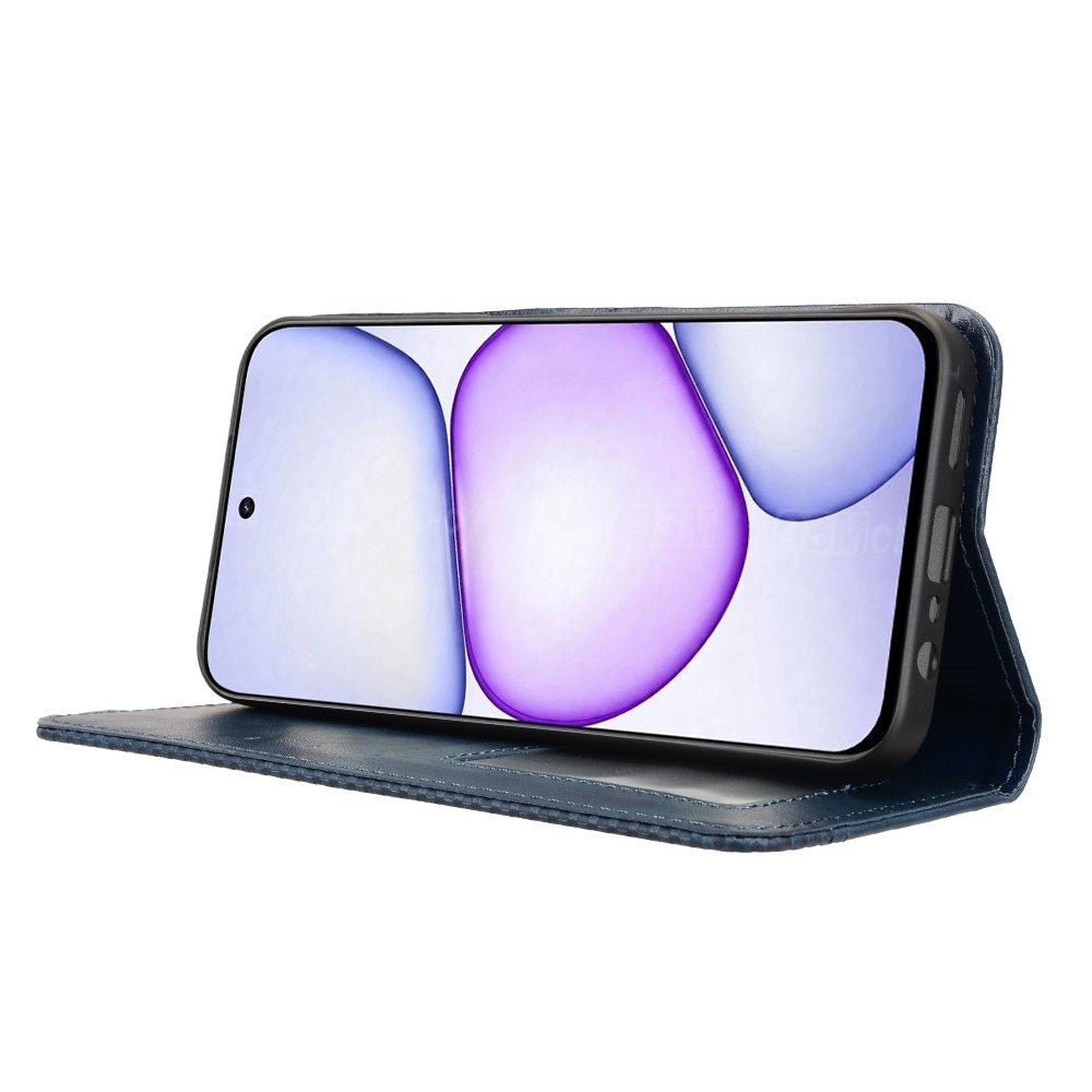 Realme C100 EIDERWOOD Kunstlæder Flip Cover m. Kortholder - Blå