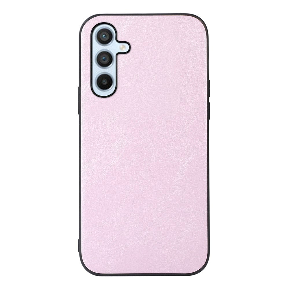 Samsung Galaxy A54 (5G) Læderbetrukket Plastik Bagside Cover - Lyserød