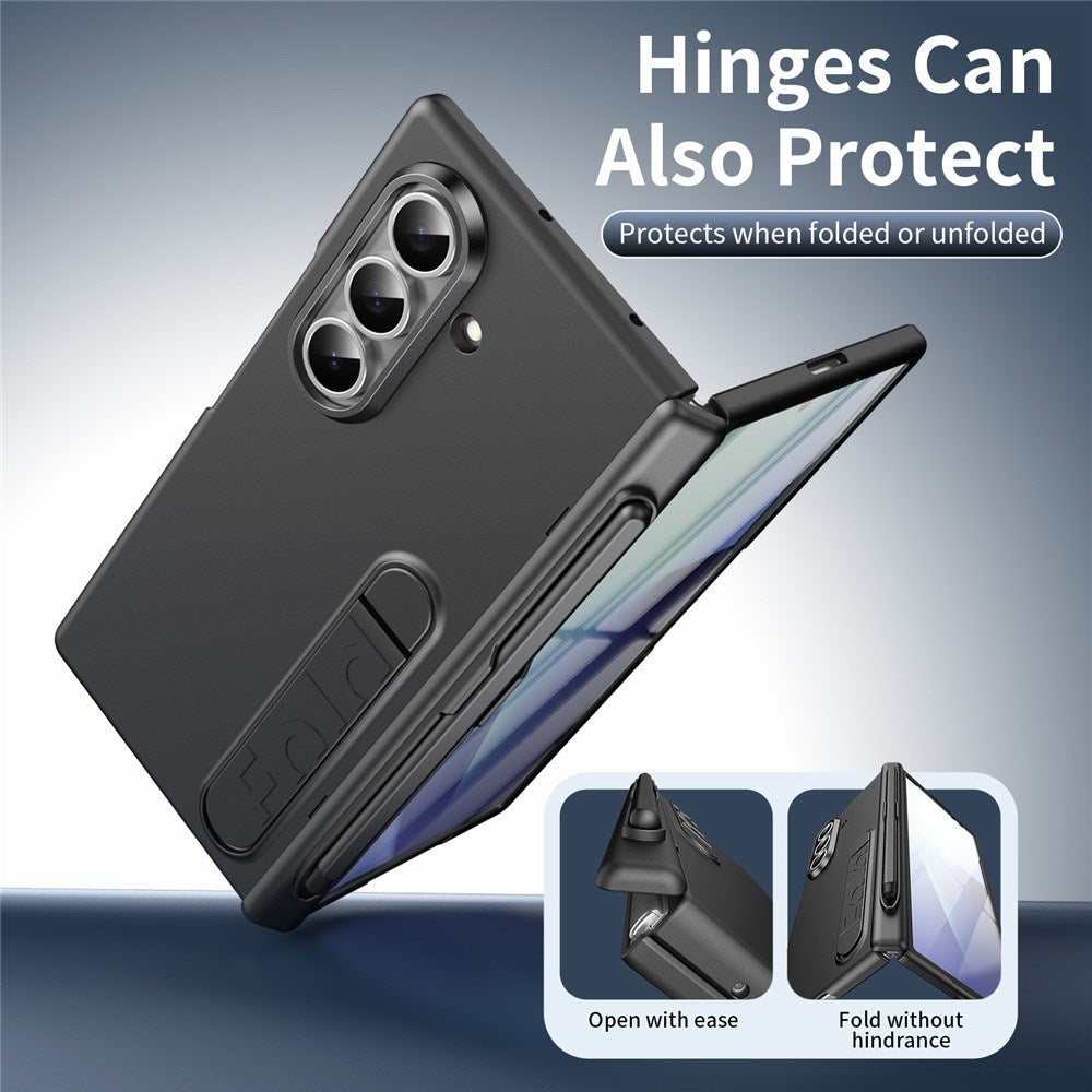 Samsung Galaxy Z Fold8 Hårdt Plast Bagside Cover m. Beskyttelsesglas & Kickstand - Grå