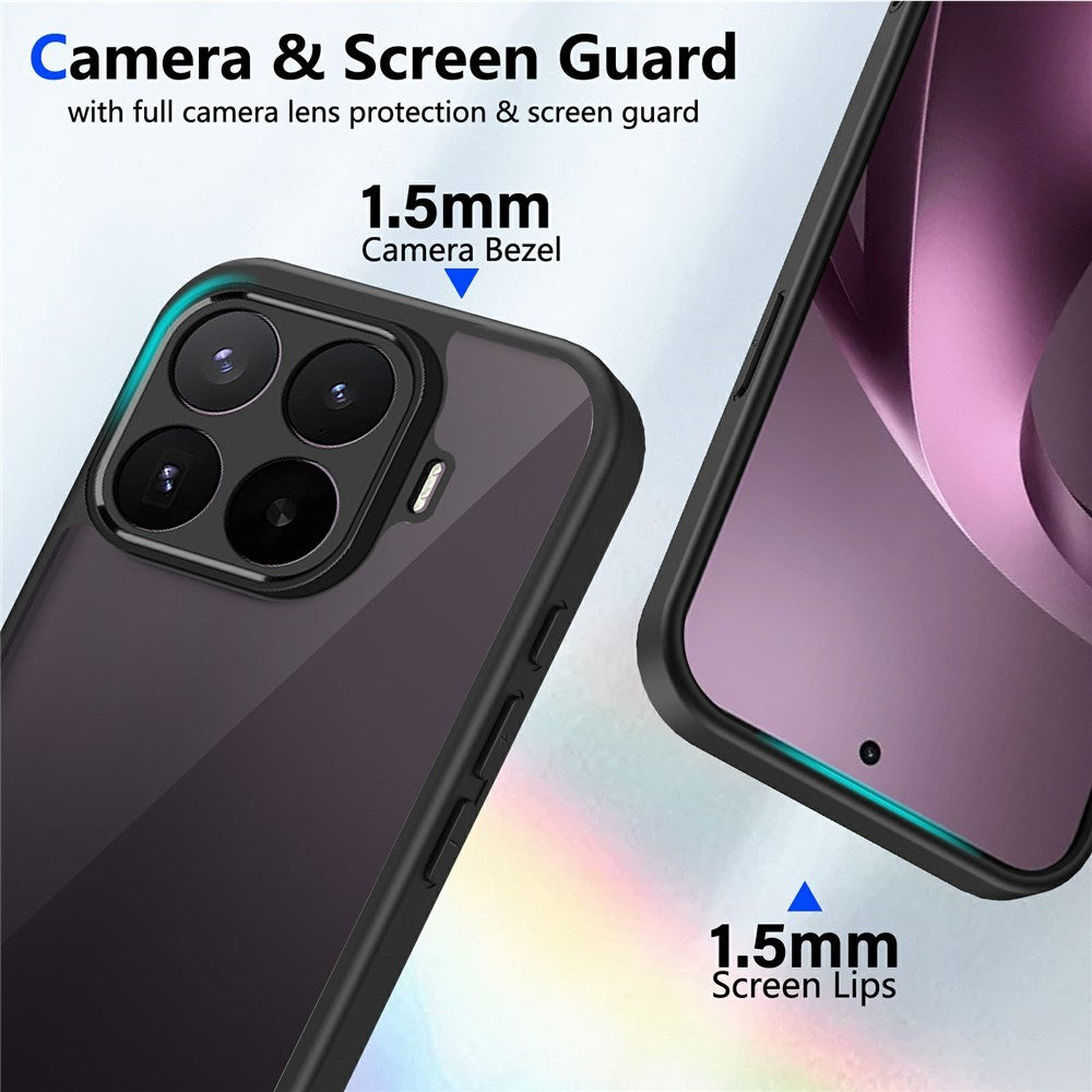 Xiaomi 17T Pro Hybrid Case m. Matteret Overflade - Sort / Gennemsigtig