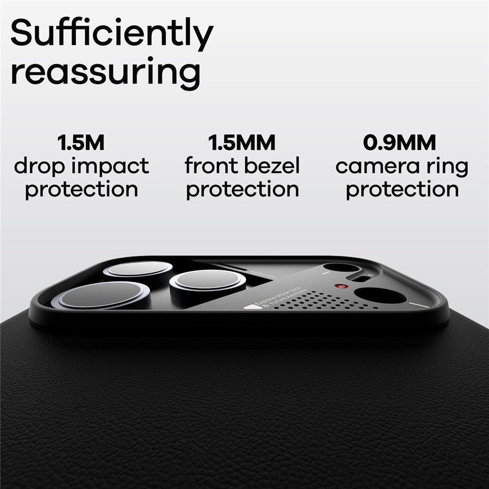 iPhone 17 Pro AULUMU Kunstlæder Mobilcover - MagSafe Kompatibel - Sort