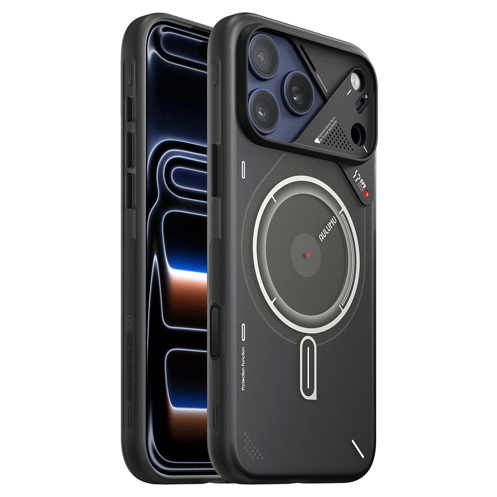 iPhone 17 Pro AULUMU Selvlysende Fleksibelt Plastik Mobilcover - MagSafe Kompatibel - Sort