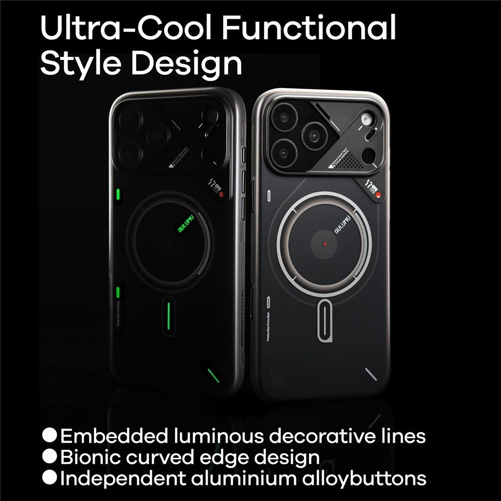 iPhone 17 Pro AULUMU Selvlysende Fleksibelt Plastik Mobilcover - MagSafe Kompatibel - Sort