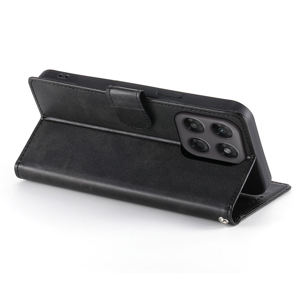 Motorola Moto G47 / G37 EIDERWOOD Læder Flip Cover m. Pung & Strop - Sort