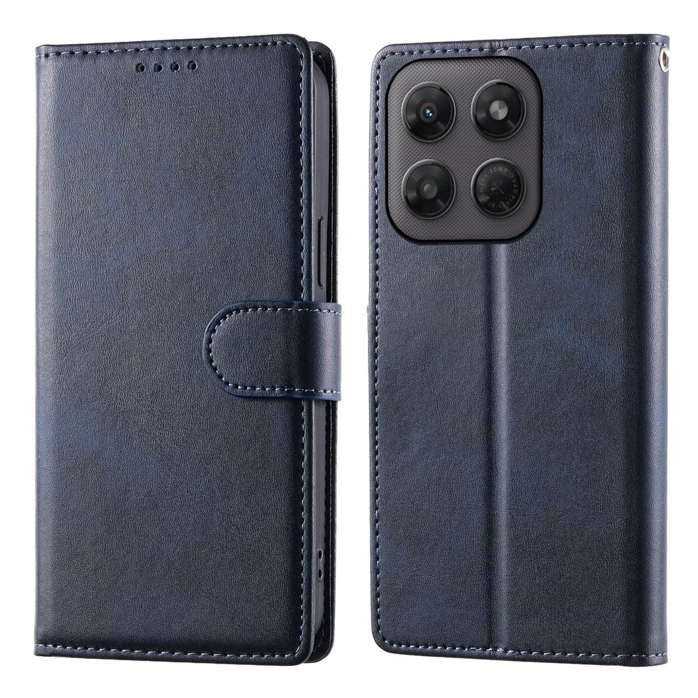 Motorola Moto G47 / G37 EIDERWOOD Læder Flip Cover m. Pung & Strop - Blå