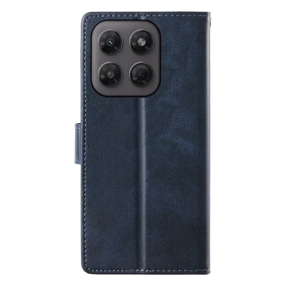 Motorola Moto G47 / G37 EIDERWOOD Læder Flip Cover m. Pung & Strop - Blå
