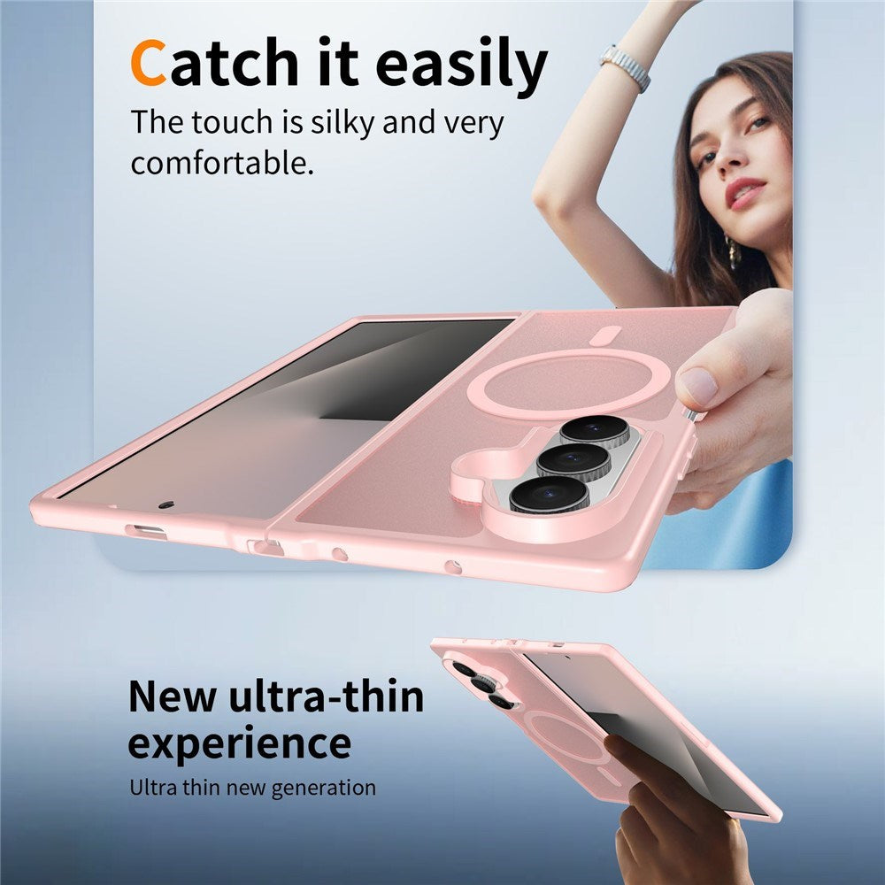 Samsung Galaxy Z Fold8 Mat Fleksibelt Plast Bagside Cover - MagSafe Kompatibel - Lyserød