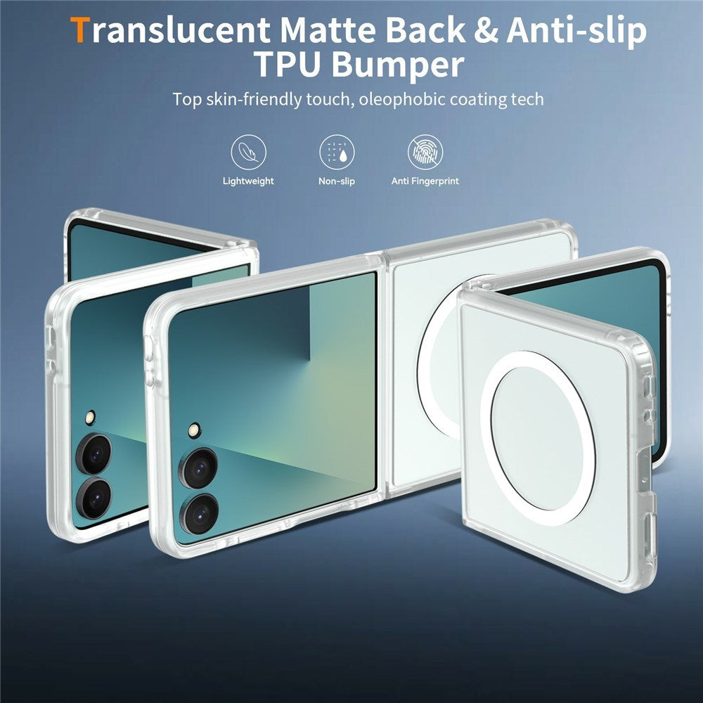 Samsung Galaxy Z Flip8 Mat Fleksibelt Plast Bagside Cover - MagSafe Kompatibel - Gennemsigtig