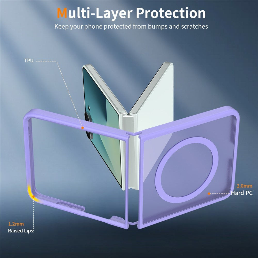 Samsung Galaxy Z Flip8 Mat Fleksibelt Plast Bagside Cover - MagSafe Kompatibel - Lilla