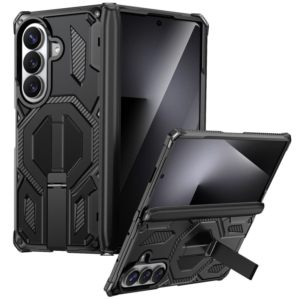 Samsung Galaxy Z Fold8 Ultra / Fold7 EIDERWOOD Håndværkercover m. Indbygget Ståfunktion - MagSafe Kompatibel - Sort