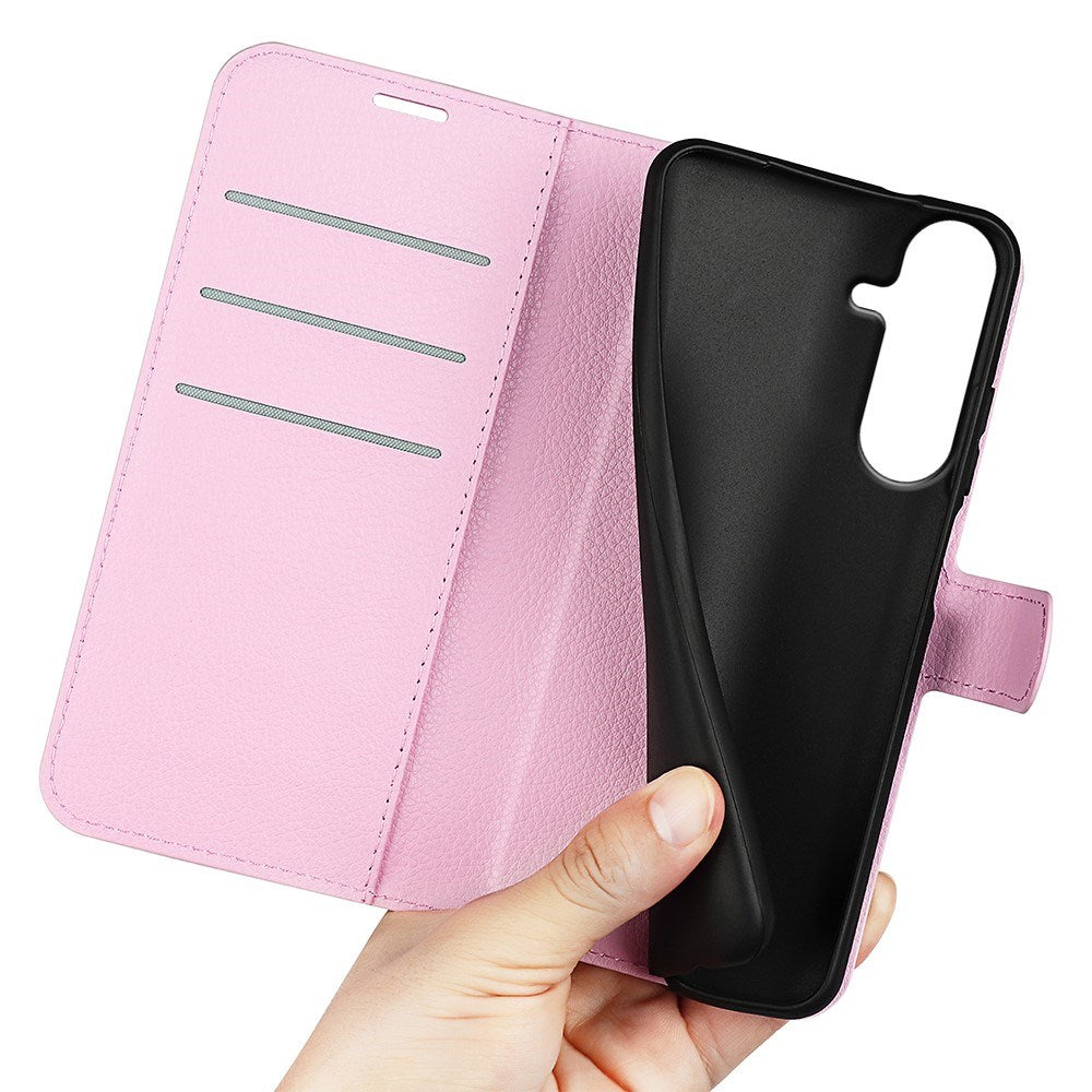 Samsung Galaxy S26 FE EIDERWOOD Kunstlæder Flipcover - Kortholder & Ståfunktion - Lyserød