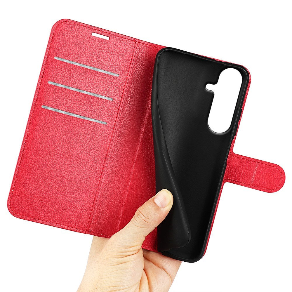 Samsung Galaxy S26 FE EIDERWOOD Kunstlæder Flipcover - Kortholder & Ståfunktion - Rød