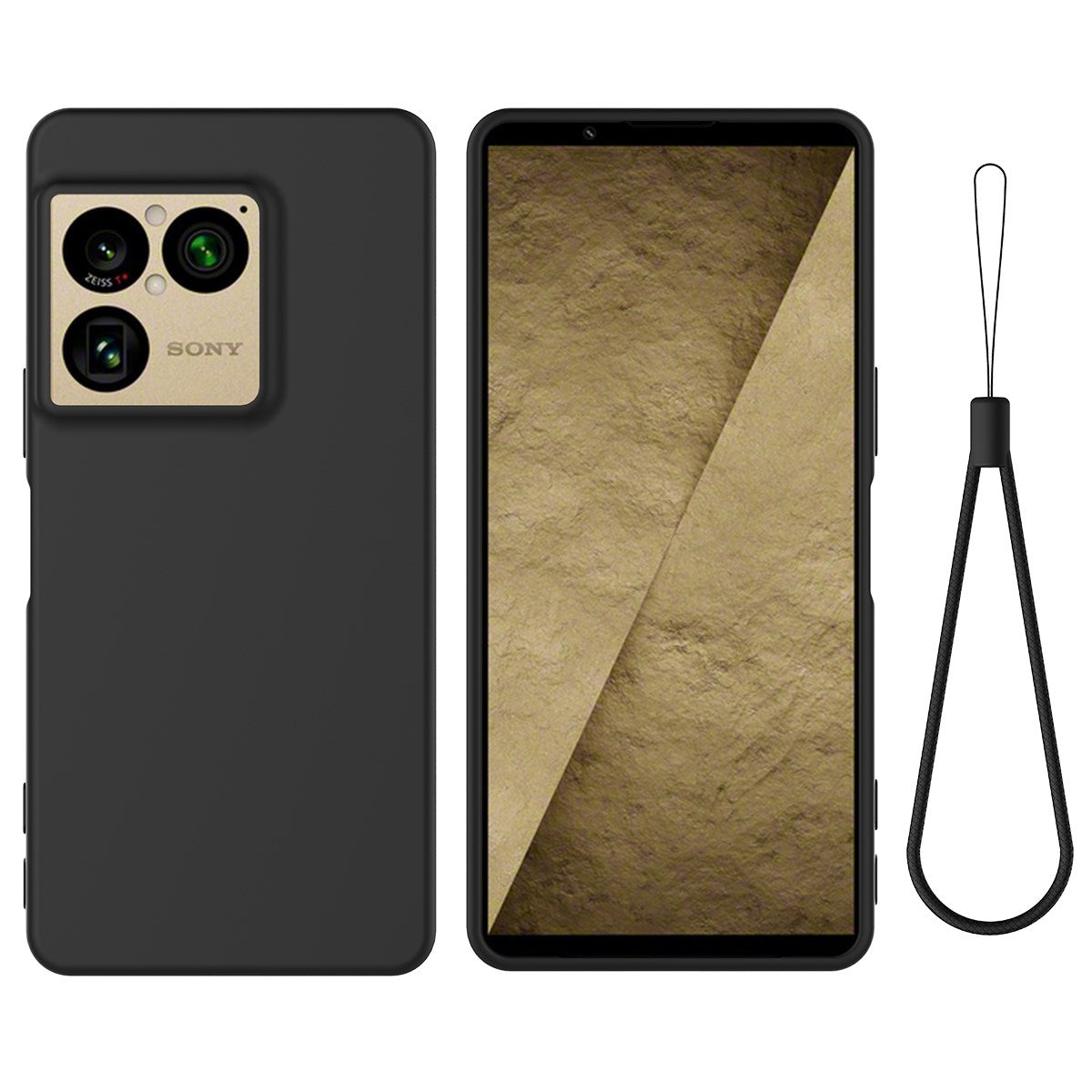 EIDERWOOD Sony Xperia 1 VIII Foret Silikone Bagside Cover m. Strop - Sort