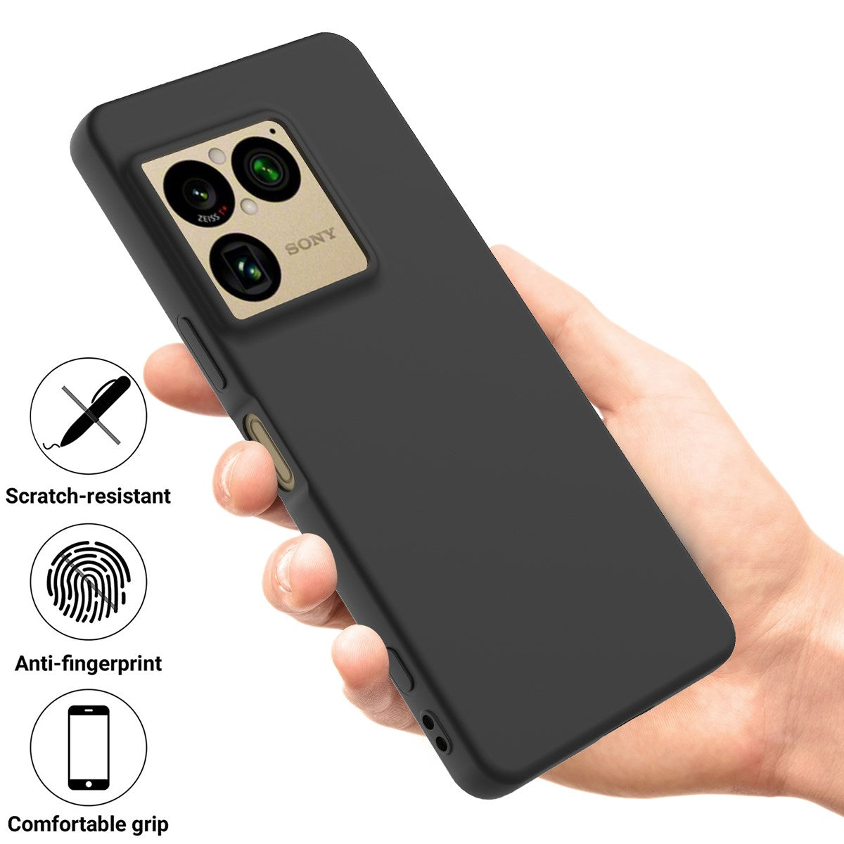 EIDERWOOD Sony Xperia 1 VIII Foret Silikone Bagside Cover m. Strop - Sort