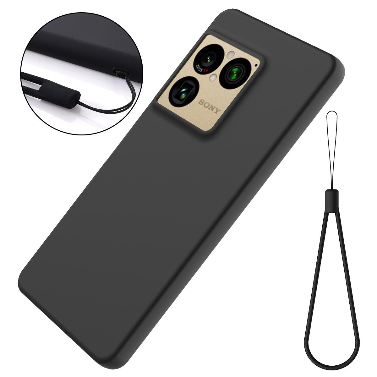 EIDERWOOD Sony Xperia 1 VIII Foret Silikone Bagside Cover m. Strop - Sort