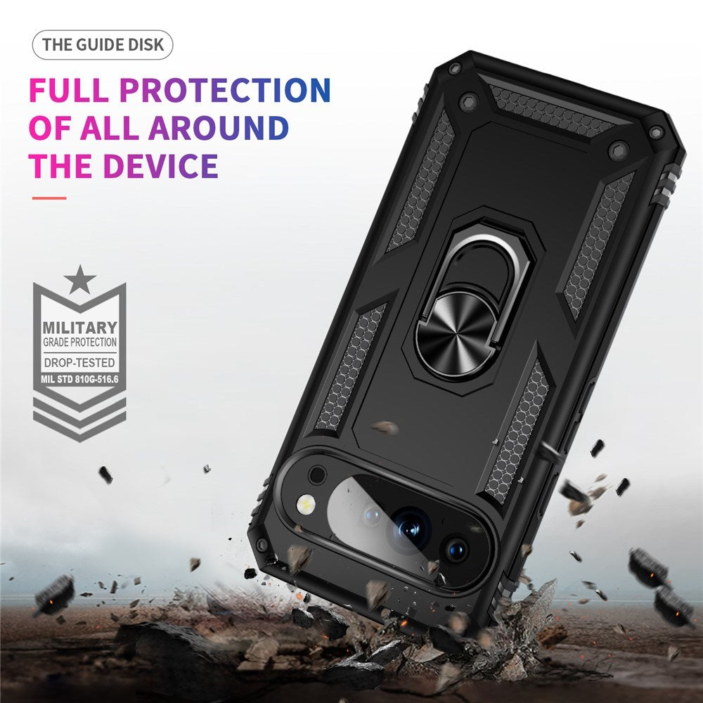 Google Pixel 11 Pro XL EIDERWOOD Håndværker Mobil Cover m. 360 Roterbar Kickstand - Sort