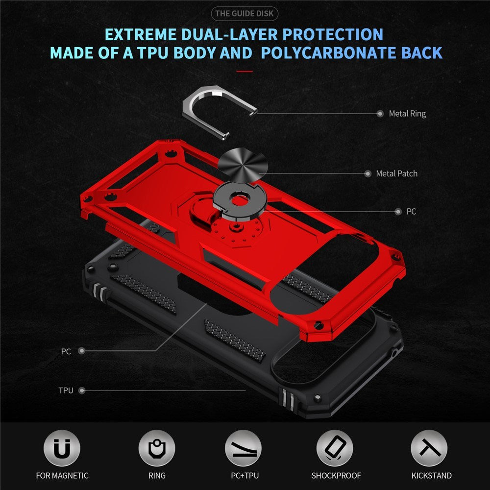 Google Pixel 11 Pro XL EIDERWOOD Håndværker Mobil Cover m. 360 Roterbar Kickstand - Red