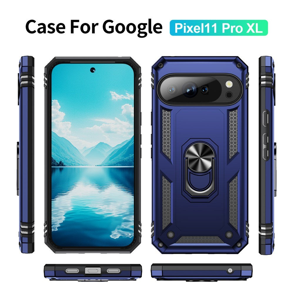 Google Pixel 11 Pro XL EIDERWOOD Håndværker Mobil Cover m. 360 Roterbar Kickstand - Blå