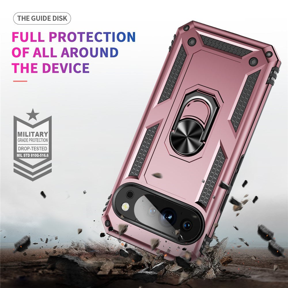 Google Pixel 11 Pro XL EIDERWOOD Håndværker Mobil Cover m. 360 Roterbar Kickstand - Rose Gold
