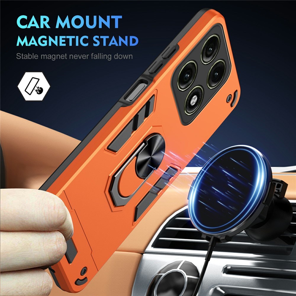 Motorola Edge 70 Pro EIDERWOOD Hybrid Håndværker Bagside Cover m. Kickstand - Orange